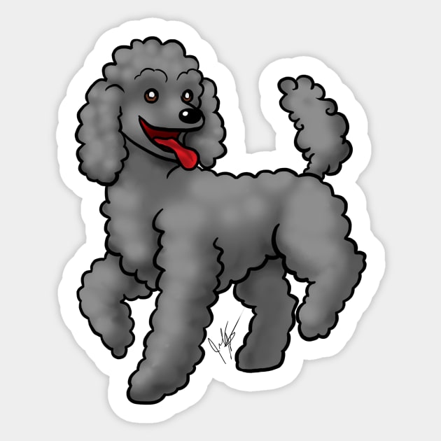 Dog - Poodle - Black Sticker by Jen's Dogs Custom Gifts and Designs